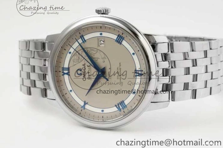 0325 HighPerformance De Ville SS DIWF 1:1 Best Edition Gray White Dial Blue Markers on SS Bracelet MIYOTA 7852